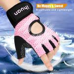 Ihuan Fingerless Weight Lifting Gloves with Wrist Support