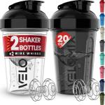 2-Pack 20 oz Leak Proof Protein Shaker Bottles