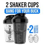 2-Pack 20 oz Leak Proof Protein Shaker Bottles