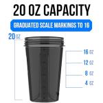 2-Pack 20 oz Leak Proof Protein Shaker Bottles