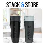4 Pack Protein Shaker Bottles with Whisks