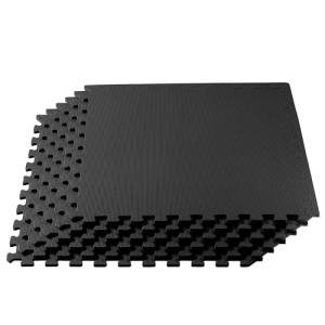 Black Foam Interlocking Floor Tiles - 6m² Set