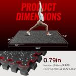Extra-Thick Interlocking Gym Floor Mats - 12 Pcs