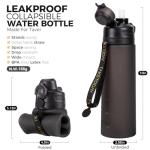 TakeToday 20oz Collapsible Leak-Proof Water Bottle