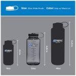 Nalgene Wide Mouth Water Bottle 1L - Gray/Black