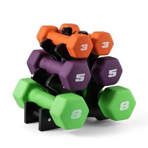 32 lb Neoprene Dumbbell Set with Rack