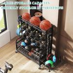 Dumbbell and Kettlebell Storage Rack with Wheels