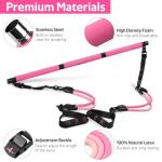 Pink Pilates Bar Kit with Resistance Bands