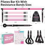 Pink Pilates Bar Kit with Resistance Bands