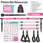 Pink Pilates Bar Kit with Resistance Bands