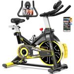 pooboo Indoor Spin Bike with App and Adjustable Resistance