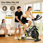 pooboo Indoor Spin Bike with App and Adjustable Resistance