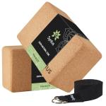 Syntus Yoga Block and Strap Set with Cork