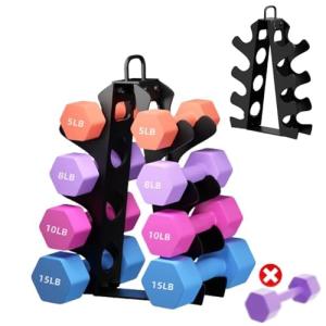 Compact 4-Tier Dumbbell Rack for Home Gyms