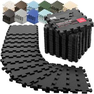 Protective Gym Floor Mat Set - Puzzle Design