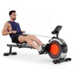 Home Rowing Machine, 350 LB Capacity, Magnetic Orange