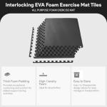 BalanceFrom Interlocking EVA Foam Exercise Tiles - Black