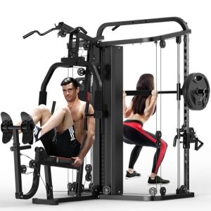 SunHome Multifunction Home Gym System with Smith Machine