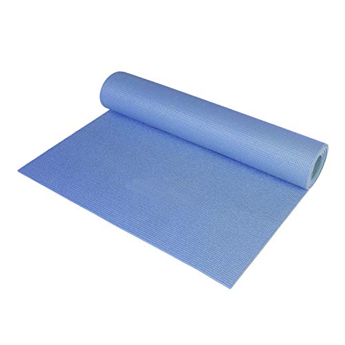 Blue Yoga Mat with Barbell Support