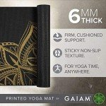 Gaiam Yoga Mat Premium Print Extra Thick Non Slip Exercise & Fitness Mat for All Types of Yoga, Pilates & Floor Workouts, Metallic Bronze Medallion, 6mm, 68"L x 24"W x 6mm Thick