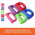 Gymenist Set of 2 Hand Shaped Neoprene Exercise Workout Jogging Walking Cardio Dumbbells Pair (1-LB Pink)