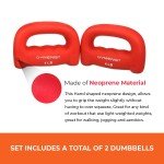 Gymenist Set of 2 Hand Shaped Neoprene Exercise Workout Jogging Walking Cardio Dumbbells Pair (1-LB Pink)