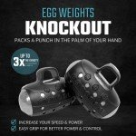 Egg Weights Knockout 4.0 lbs (2 Eggs, 2.0 lbs Each) Dumbbell Sets Bismuth Hand Weights with Silicone Rubber Finger Loop for Shadowboxing, Kickboxing for Men & Women (Black) +Free E-Book Workout Guide