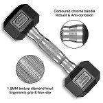 Albott Dumbbells Rubber Coated cast Iron Hex Black Dumbbell Free Weights Dumbbell Set (40lb, Pair)