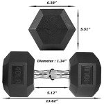 Albott Dumbbells Rubber Coated cast Iron Hex Black Dumbbell Free Weights Dumbbell Set (40lb, Pair)