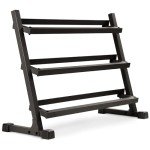 XMARK 5-50 Pound Dumbbells Weight Set (10 Pairs) with Weight Storage Rack (Black)