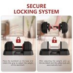 Adjustable Dumbbell 55LB Single Dumbbell 10 Weight Options, Anti-Slip Metal Handle, Ideal for Home Workout Equipment