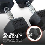 Body Sport Rubber Encased Hex Dumbbell Weight – Dumbbells for Exercises – Strength Training Equipment – Home Gym Accessories – Weight Training – Black, 7.5 lb, Pair