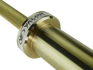 Valor Fitness Womens Olympic Barbell - 35 lb Needle Bearing - Gold Titanium Coated – 1000 lbs - 25MM - Enhanced Spin- Knurl Free Center – Crossfit Power Lifting Workout Equipment