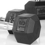 XMARK 5-50 Pound Dumbbells Weight Set (10 Pairs) with Weight Storage Rack (Black)