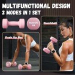 RUNWE Dumbbells Set of 2 - Cast Iron Pink Dumbbell 5 LB Weights Set of 2, Hand Weights Set Exercise & Fitness Dumbbell Free Weights for Child, Women, Men