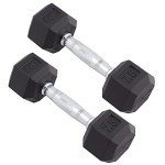 Body Sport Rubber Encased Hex Dumbbell Weight – Dumbbells for Exercises – Strength Training Equipment – Home Gym Accessories – Weight Training – Black, 7.5 lb, Pair