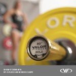 Valor Fitness Womens Olympic Barbell - 35 lb Needle Bearing - Gold Titanium Coated – 1000 lbs - 25MM - Enhanced Spin- Knurl Free Center – Crossfit Power Lifting Workout Equipment