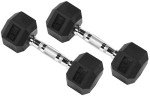 Fitvids Rubber Encased Hex Dumbbell, 10LB, Pair