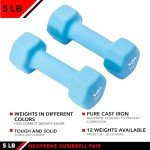 JFIT Neoprene Dumbbell Pairs, 5 LB