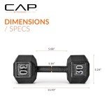 CAP Barbell Cast Iron Hex Dumbbell, Black, Single, 30 lb