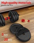 UNNMIIY Adjustable Dumbbell,10/20/35/45/70/90/110lbs Free Weight Set with Connector,4 in1 Dumbbell Used as Barbell,Kettlebells,Push up Stand,Fitness Exercises Home Gym Men/Women(20LBS(10LBS PAIR))