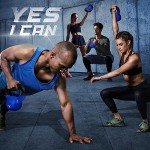 Yes4All 15 lb Kettlebell Weight Vinyl Coated Cast Iron for Dumbbell Weights Exercises, Gym, Fitness, Full Body Workout Equipment Push up, Grip and Strength Training, Blue