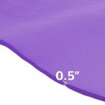 Fitvids 1/2-Inch Extra Thick High Density Anti-Tear Exercise Yoga Mat with Carrying Strap, Purple