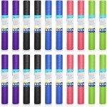 20 Pcs Yoga Mat Non Slip Exercise Mat Workout Mat with Strap for Women Gym Fitness Home Supplies, 72 x 24 Inch(Multicolor)