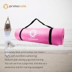 Primasole 1/2 Thick Exercise Mat with Carry Strap & Case Mat for Yoga Pilates Fitness at Home and Gym 72" L x 24" W Azalea Pink Color PSS91NH031A