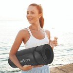 HemingWeigh 1 Inch Extra Thick Non Slip Yoga Mat - Exercise Mats for Home Workouts, Black (70"L x 23"W)