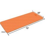 Hatha Yoga Extra Thick TPE Yoga Mat - 72"x 32" Thickness 1/2 Inch -Eco Friendly SGS Certified - With High Density Anti-Tear Exercise Mats For Home Gym Travel & Floor Outside (Orange/Gray)…