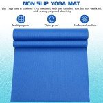 20 Pcs Yoga Mat Non Slip Exercise Mat Workout Mat with Strap for Women Gym Fitness Home Supplies, 72 x 24 Inch(Multicolor)