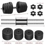 Yaheetech Adjustable Dumbbells Weight Set - 66LB Dumbbell Weights Exercise & Fitness Equipment w/ 4 Spinlock Collars & 2 Connector Options for Women & Men Gym Home Strength Bodybuilding Training