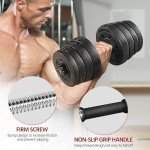 Yaheetech Adjustable Dumbbells Weight Set - 66LB Dumbbell Weights Exercise & Fitness Equipment w/ 4 Spinlock Collars & 2 Connector Options for Women & Men Gym Home Strength Bodybuilding Training